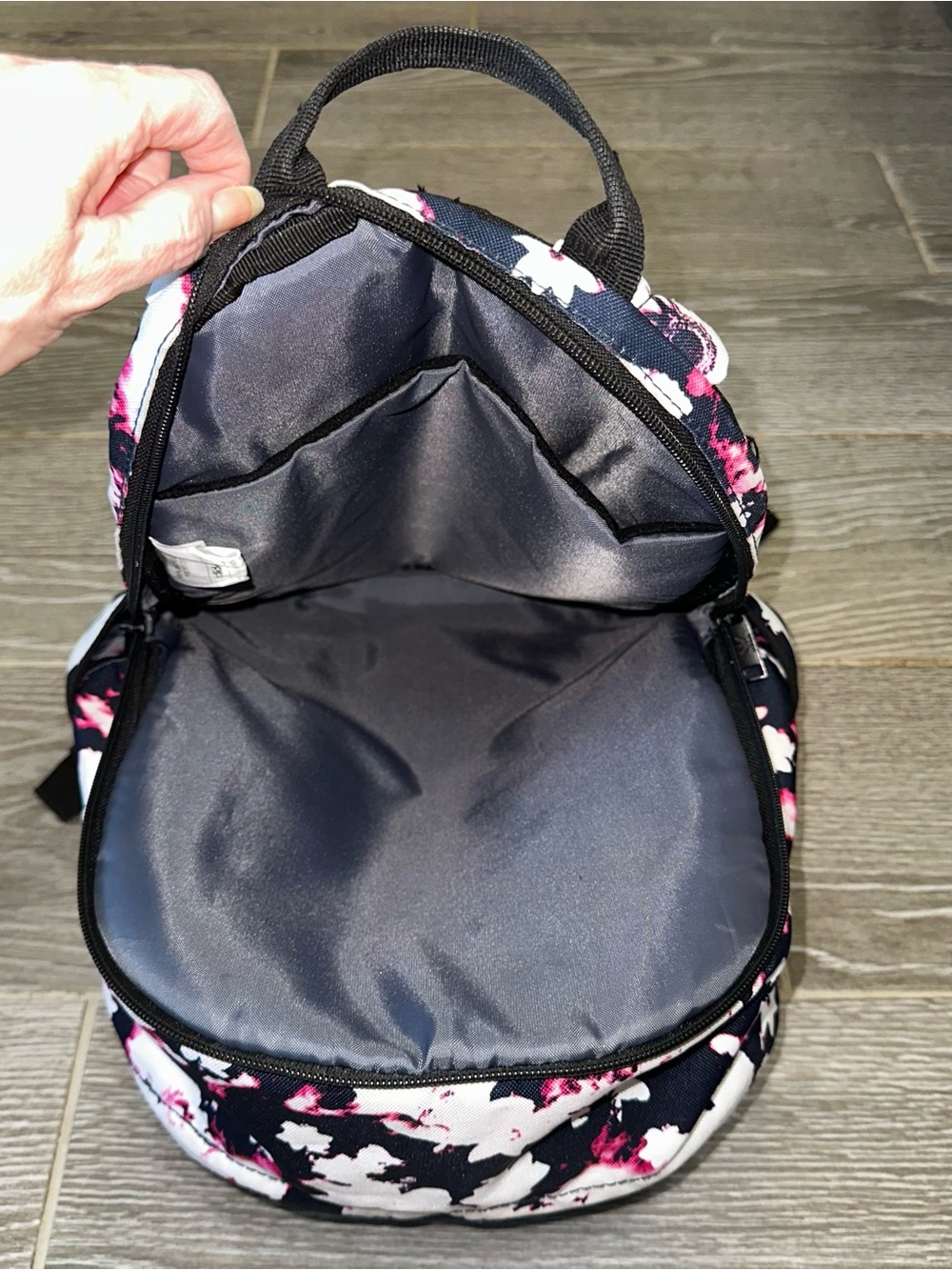 adidas Originals Trefoil Logo 2.0 Pocket Backpack Pink Floral Legend School Bag - Picture 12 of 14